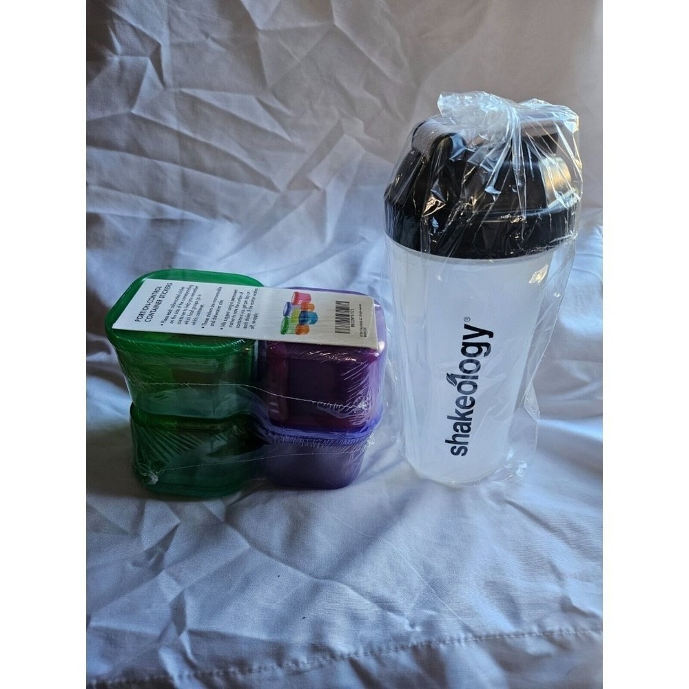 NEW Shakeology Shaker Cup and Two Portion Fix‎ Container Sets
